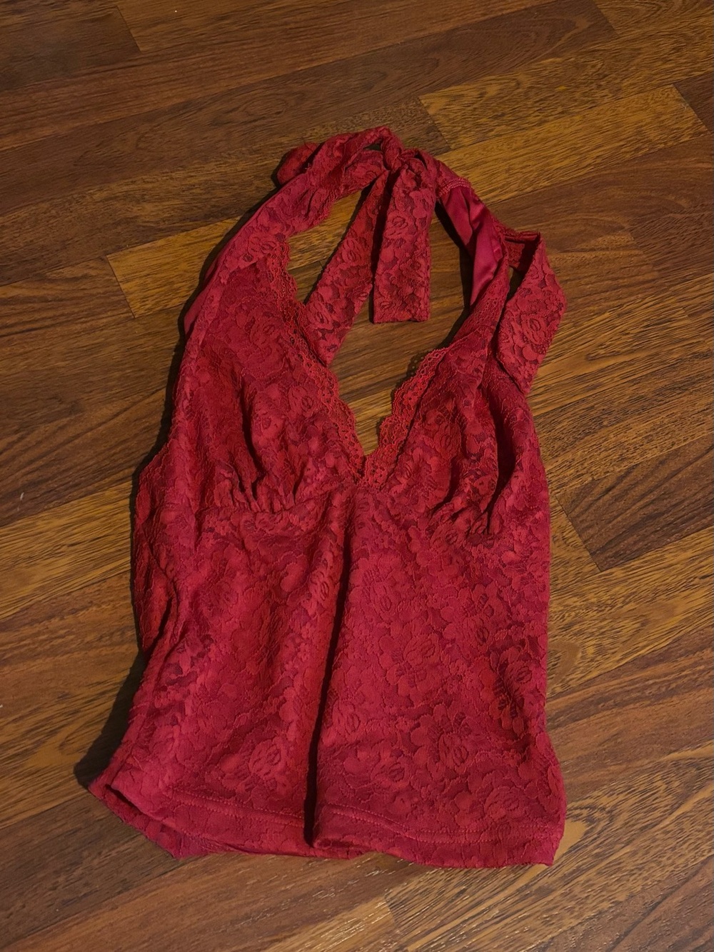 Cider Red Lace Halter top